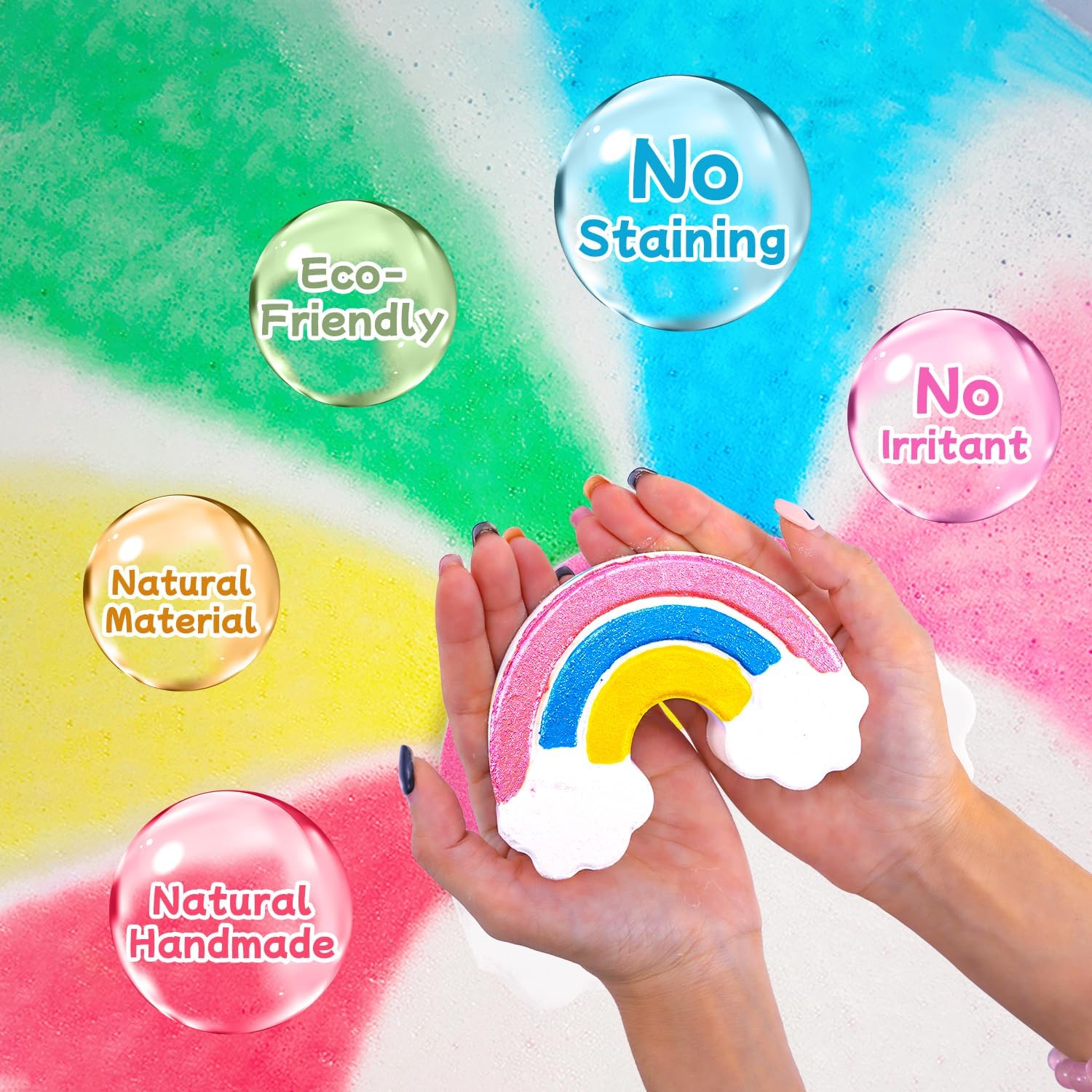 BusyMouth 9 Piece Kids Bath Bomb Gift Set with Surprise Toys for Non-Toxic Bubble Fun - Image 5