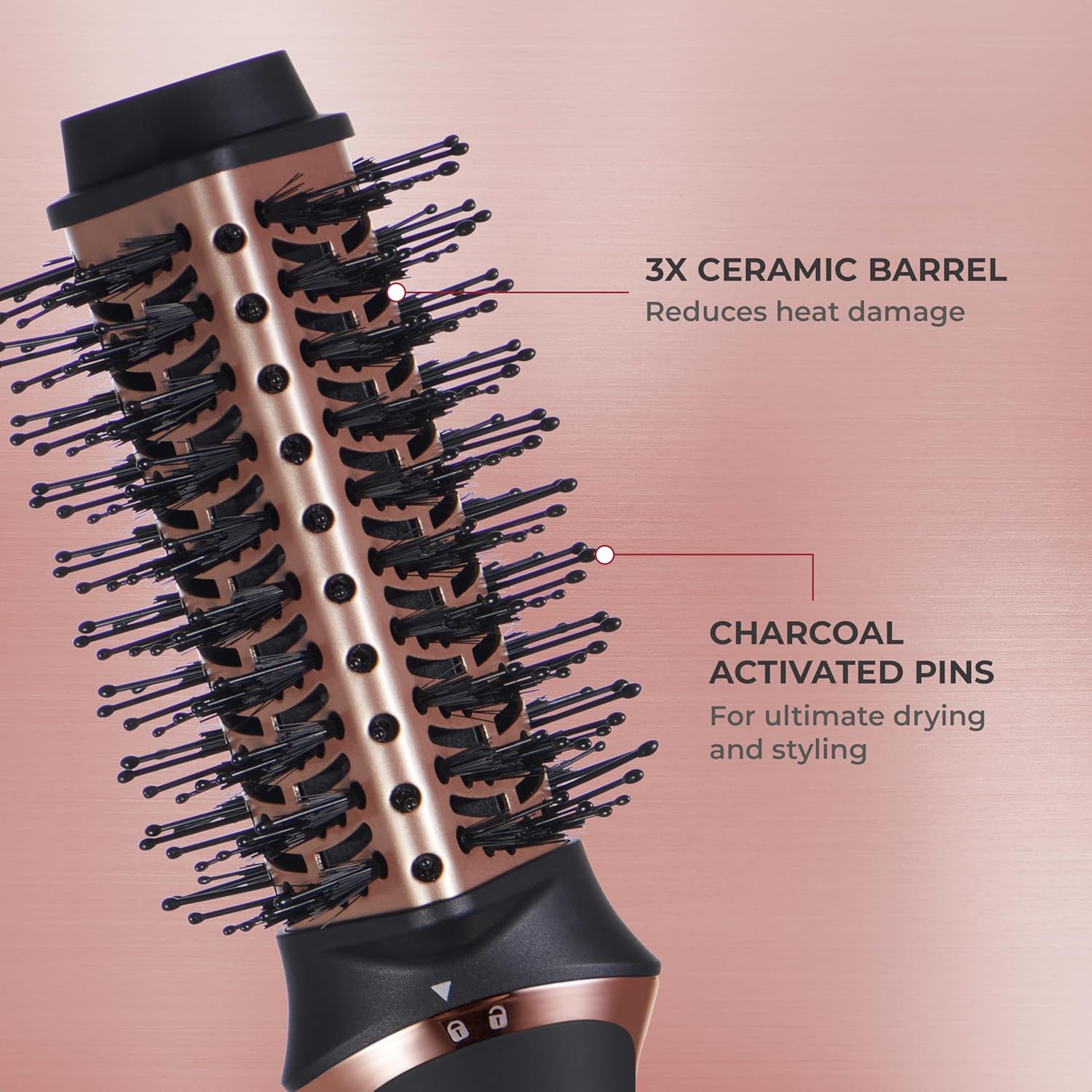 KISS Volume Boosting Hot Air Brush, Maximum Root 3X Ceramic Volumizer & Blow Dryer, One-Step Hair Dryer Brush & Hair Styler, Detachable Waterdrop Shaped Brush Head, Tangle-Free Bristles - Image 3