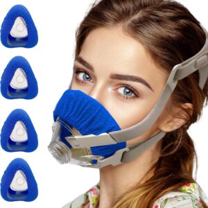 4 Packs CPAP Mask Liners covers Compatible with Most Full Face Masks Comfortable Soft and Breathable Covers to Reduce Pressure Performance That Keeps Them Comfortable (Blue)