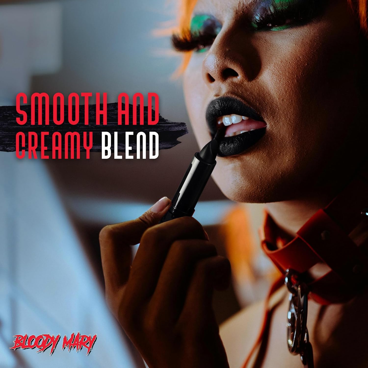 Bloody Mary Lipstick Professional Hollywood Makeup Quality -Creamy & Long Lasting – Fashionable Eccentric Gothic Style - Ideal For Halloween - Unique Color & Rich Pigment (Navy Blue) - Image 3