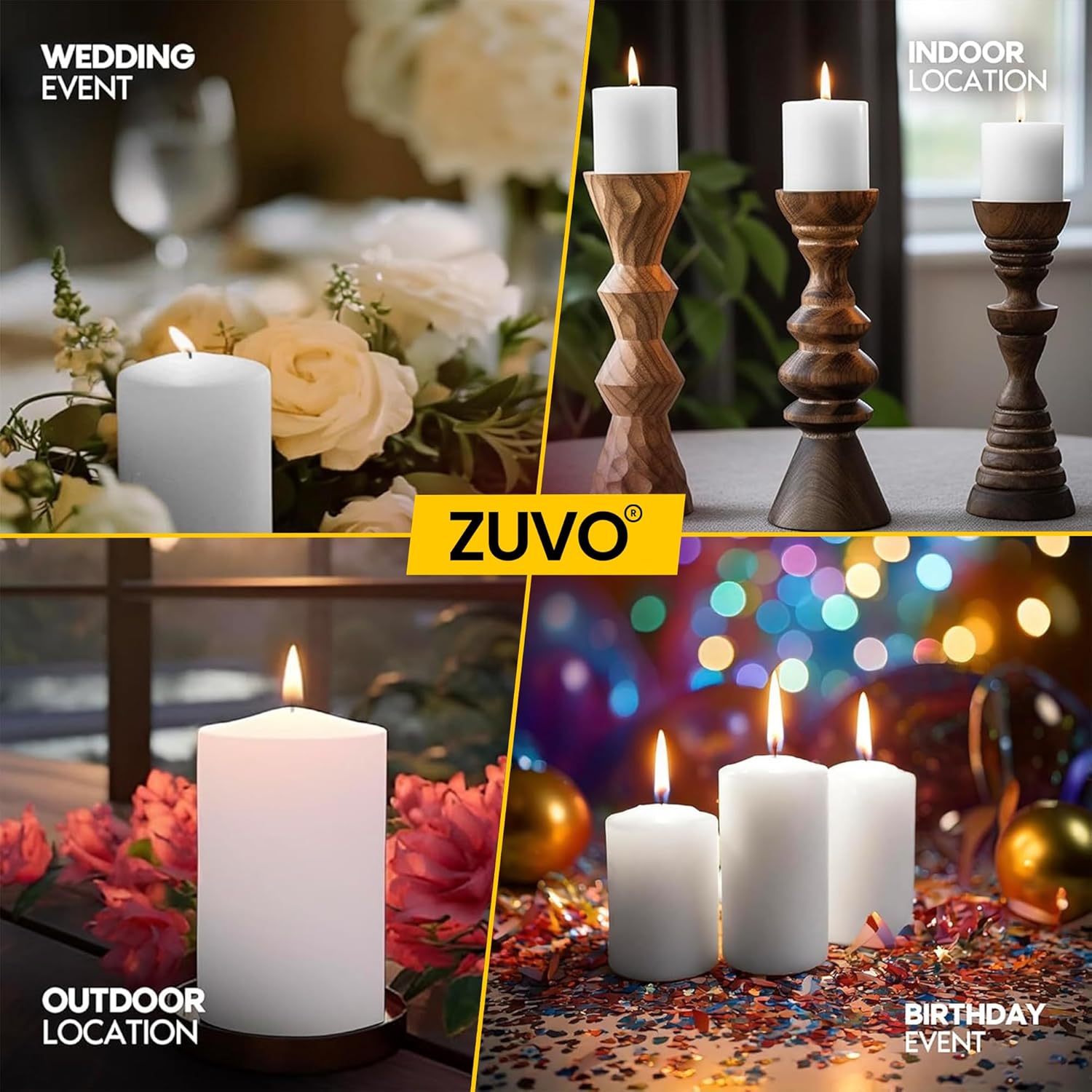 Pillar Candles 3 Inches,White Unscented Candle Long Burning Candles for Spa, Home, Restaurants and Emergency - Bulk Slow 12 Hours Burning Pillar Candles - (Pack of 10) - Image 6