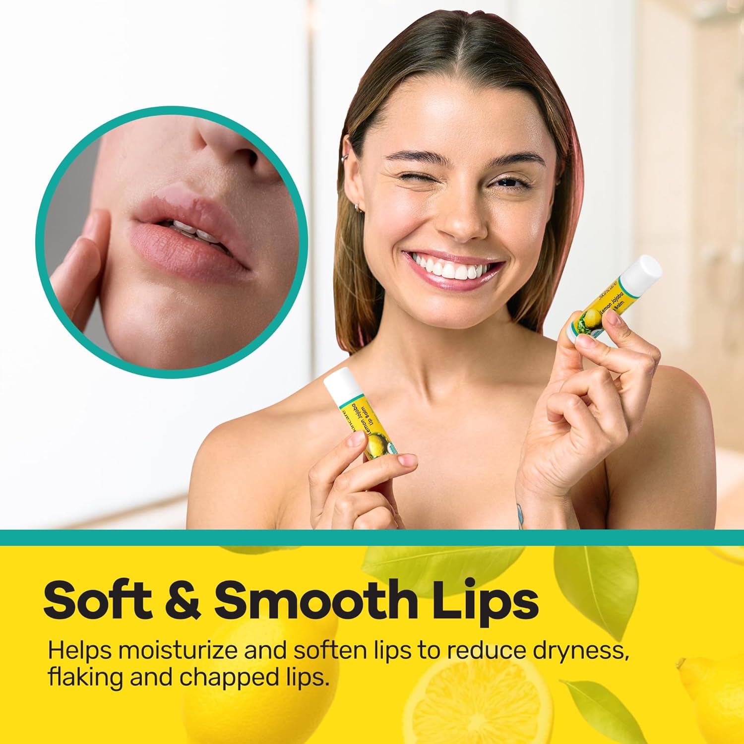 Organic Lip Balm - 70% Jojoba Oil with Beeswax - No Fillers or Additives - Moisturizes Dry Lips - Unflavored, & Travel-Ready - 2-Pack - 0.15 oz/4.6 gm - Lemon Scent - Image 7