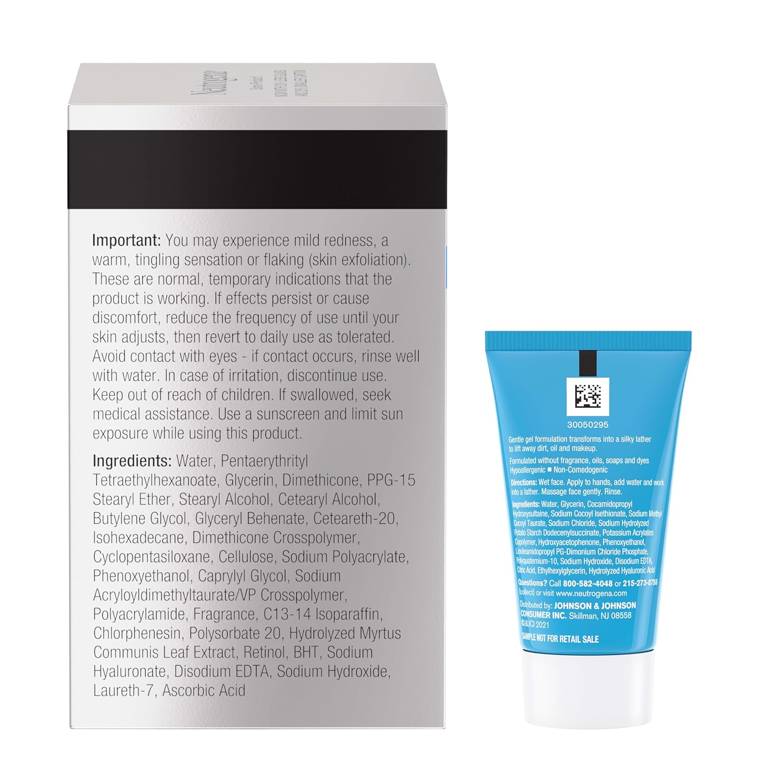 Neutrogena Rapid Wrinkle Repair Retinol Face Moisturizer 1.7 oz Duo with Hydro Boost Cleanser 0.5 oz - Image 8
