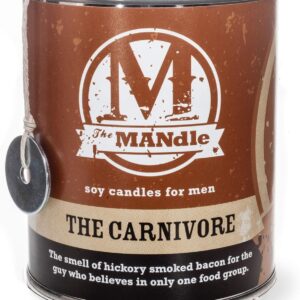 Eco Candle Co. The Mandle Soy Candle for Men - Scents of Hickory Smoked Bacon - The Carnivore, 15 oz. Paint Can - 100% Soy Wax, No Lead, Hand Poured, Phthalate Free, Made from Midwest Grown Soybeans