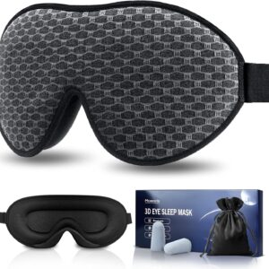 Sleep Mask, 3D Deep Contoured Eye Mask for Women Men, Blocking Lights Sleeping Mask Night Eye Sleep Mask Blindfold Soft Breathable Eye Shade Cover with Adjustable Strap for Travel Yoga Nap (#1)