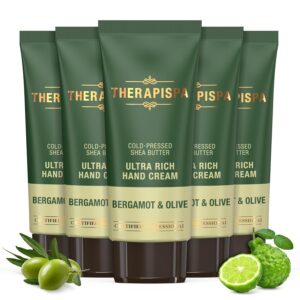 Ultra Rich Hand Cream – Intensive Hydration & Repair for Dry, Chapped Hands | Enriched with Shea Butter, Ceramides, Niacinamide (B3) & Panthenol (B5) (Bergamot & Olive, 2.0 oz, Pack of 5)