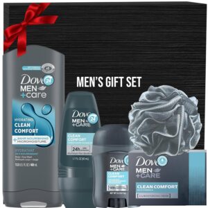 Men+Care Father's Day Gift Set, 5 Piece Set, Men Body Wash Clean Comfort, Clean Comfort Deodorant Stick, Clean Comfort Deodorant Roll On, Clean Comfort Bar Soap,Men's Shower Pouf, Gift Box