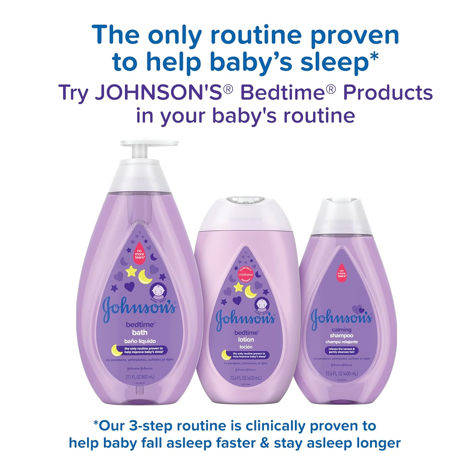 Johnson's Moisturizing Bedtime Baby Lotion with Coconut Oil & NaturalCalm Aromas to Help Relax Baby, Hypoallergenic & Free of Parabens, Phthalates & Dyes, Mild Baby Skin Care, 27.1 fl. oz - Image 5
