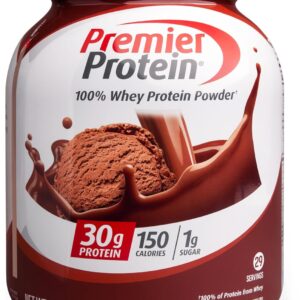 Premier Protein Protein Powder, 30g Protein, 1g Sugar, No Soy Ingredients, Gluten Free, Chocolate Milkshake, 29 Servings, 41.9oz