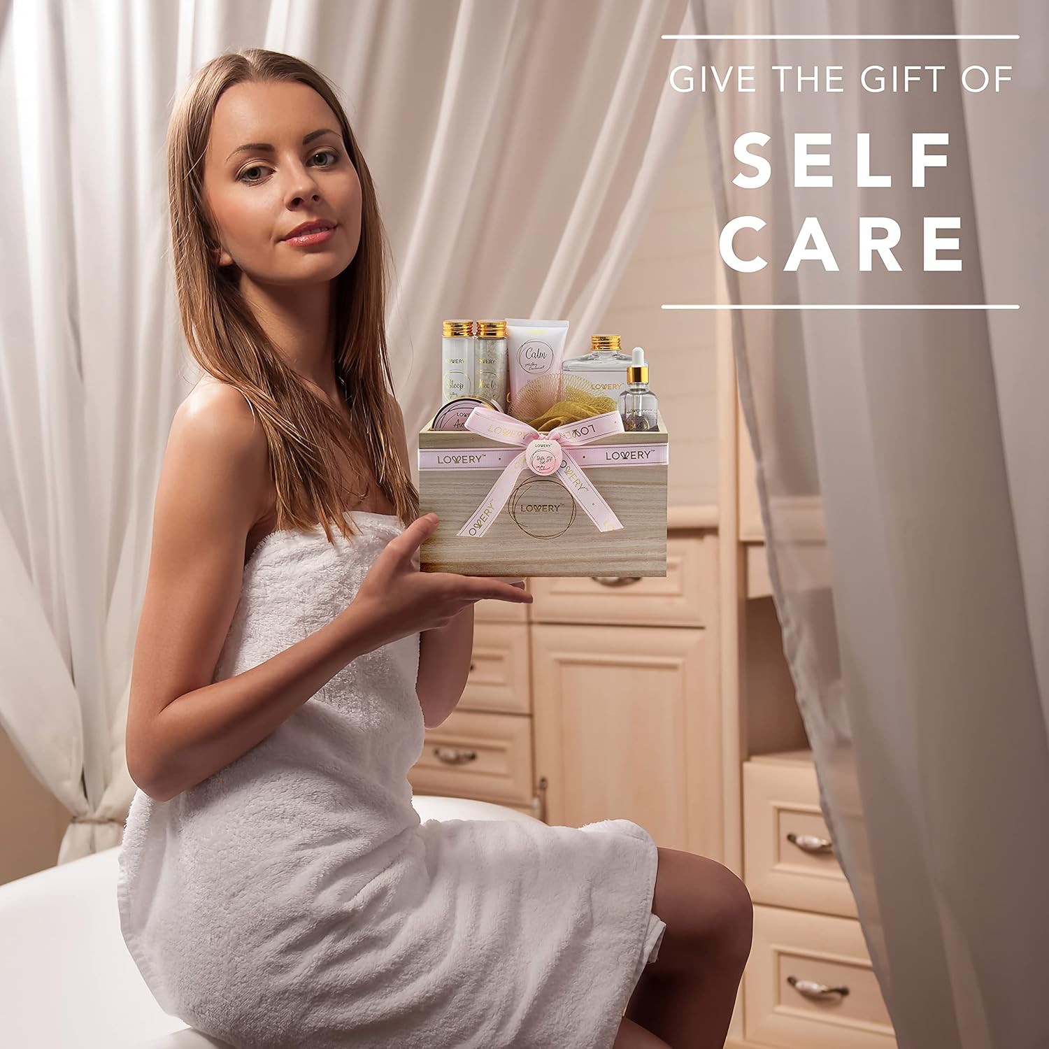 Milky Coconut Scent Luxury Home Spa Bath Gift Set with Body Care Essentials and Bath Pillow - Image 7