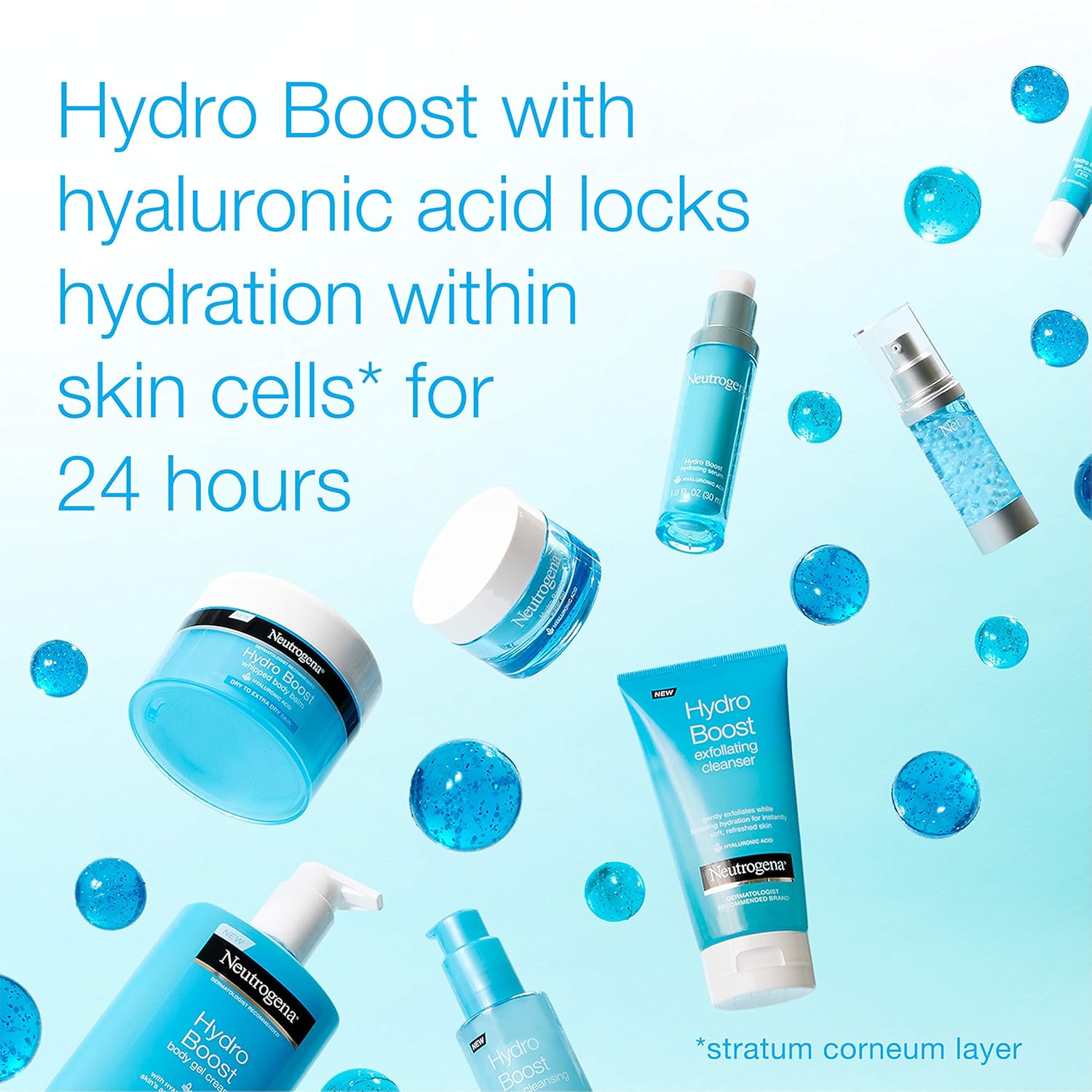 Neutrogena Hydro Boost Water Gel Fragrance-Free Facial Moisturizer, 1.7 fl. oz, Hydro Boost Hydrating Facial Cleansing Gel with Hyaluronic Acid, 2 oz, Travel Size - Image 3