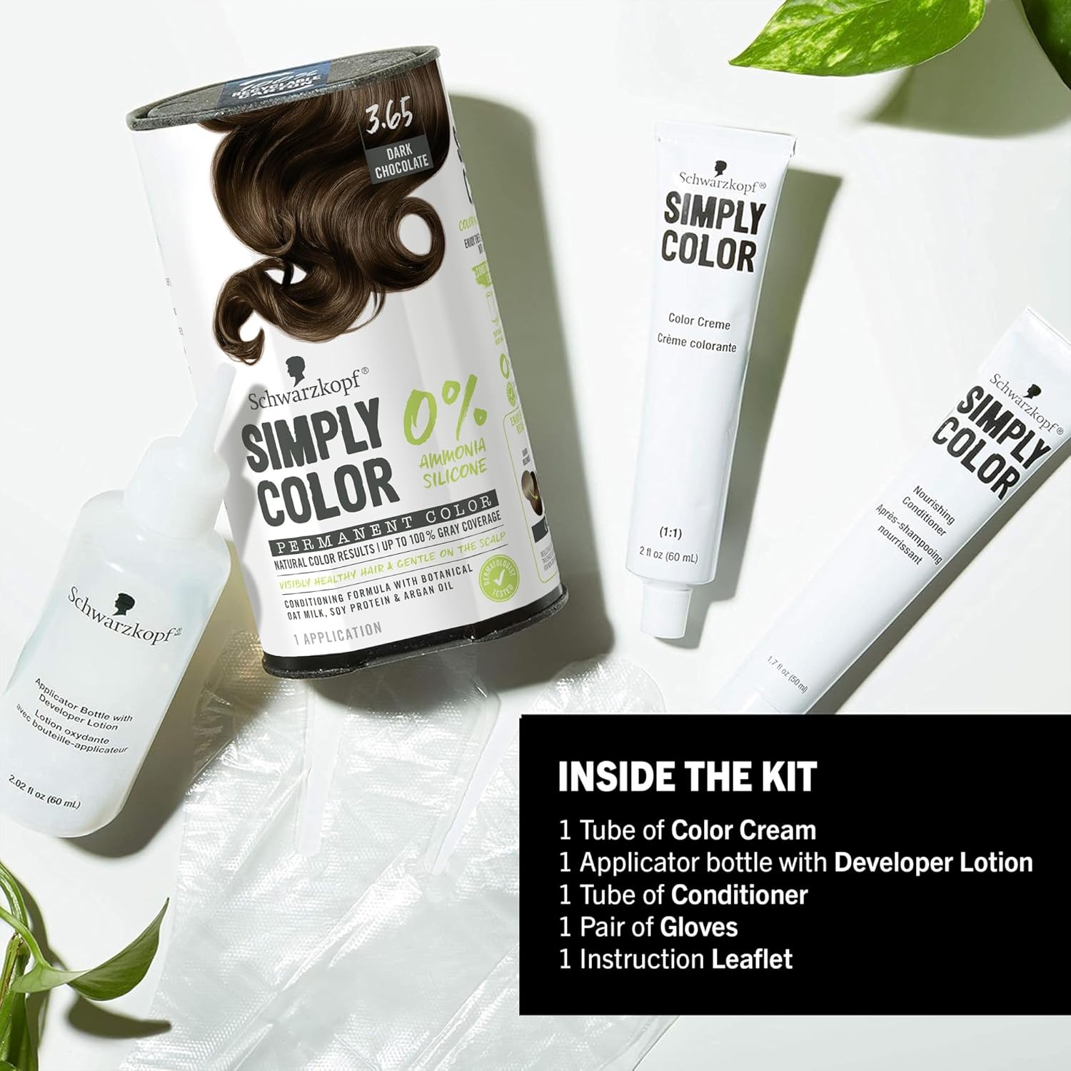 Schwarzkopf Simply Color Hair Color 3.65 Dark Chocolate Brown, 1 Application - Permanent Hair Dye for Healthy Looking Hair without Ammonia or Silicone, Dermatologist Tested, No PPD & PTD - Image 7