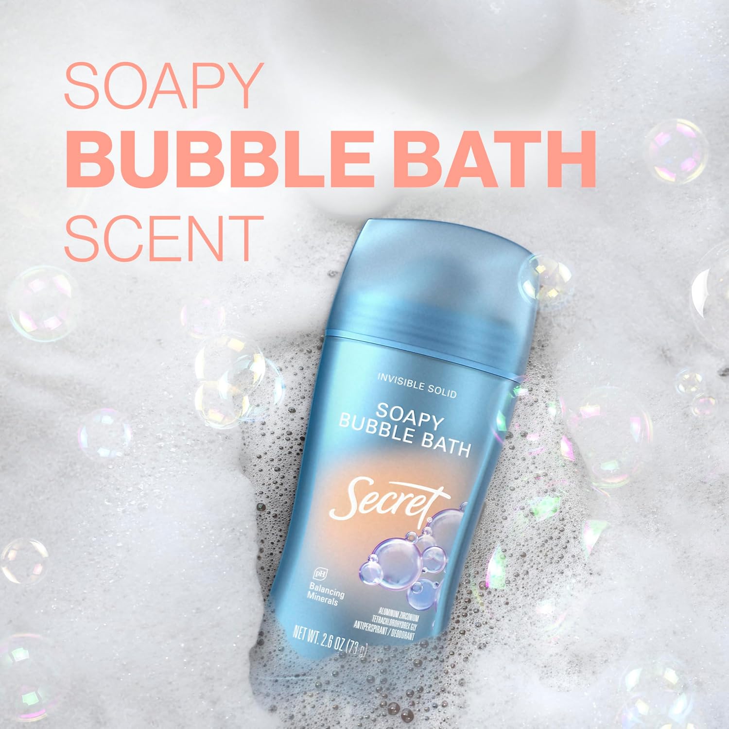 Secret Fresh Antiperspirant Deodorant for Women Soapy Bubble Bath Scent 72 Hour 2.6 oz - Image 7