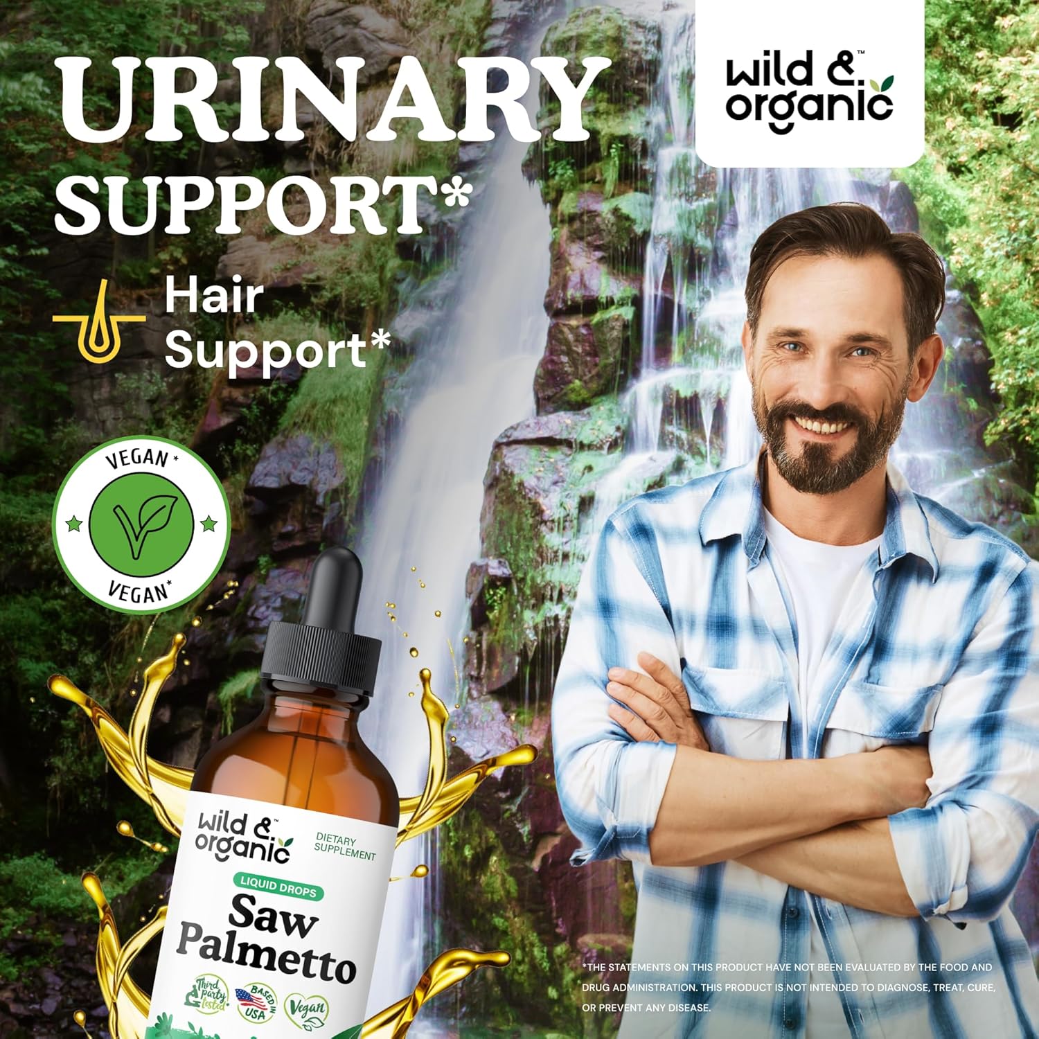 Wild & Organic Saw Palmetto Tincture - Saw Palmetto Extract Supplement for Men & Women - Liquid Powder Based Drops - Serenoa Repens Berries - Vegan, Sugar & Alcohol-Free - 4 fl oz - Image 2