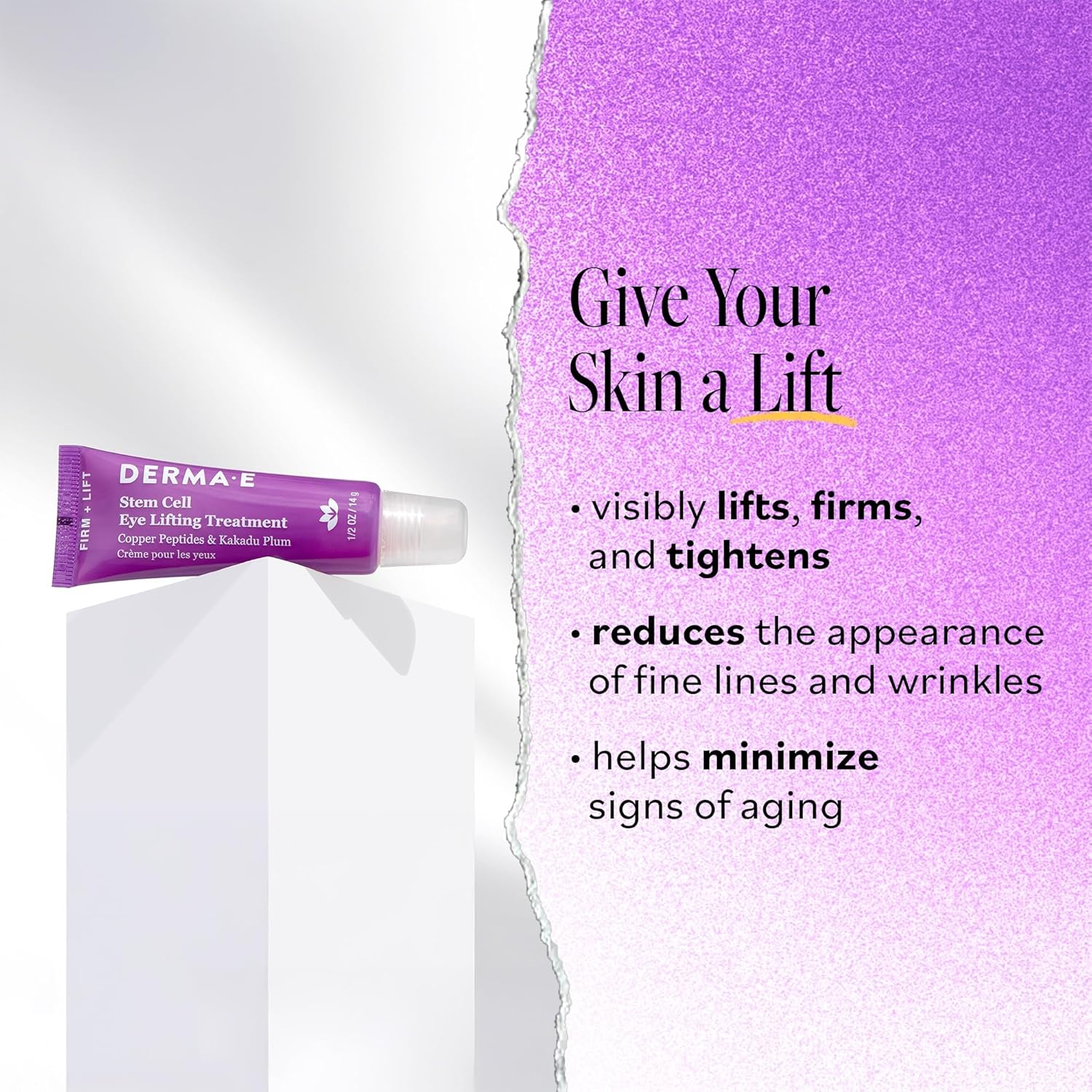 Derma E Stem Cell Lifting Eye Treatment โ Multi Action Firming and Tightening Under Eye and Upper Eyelid Cream - Hydrating and Revitalizing Moisturizer, 0.5oz - Image 2