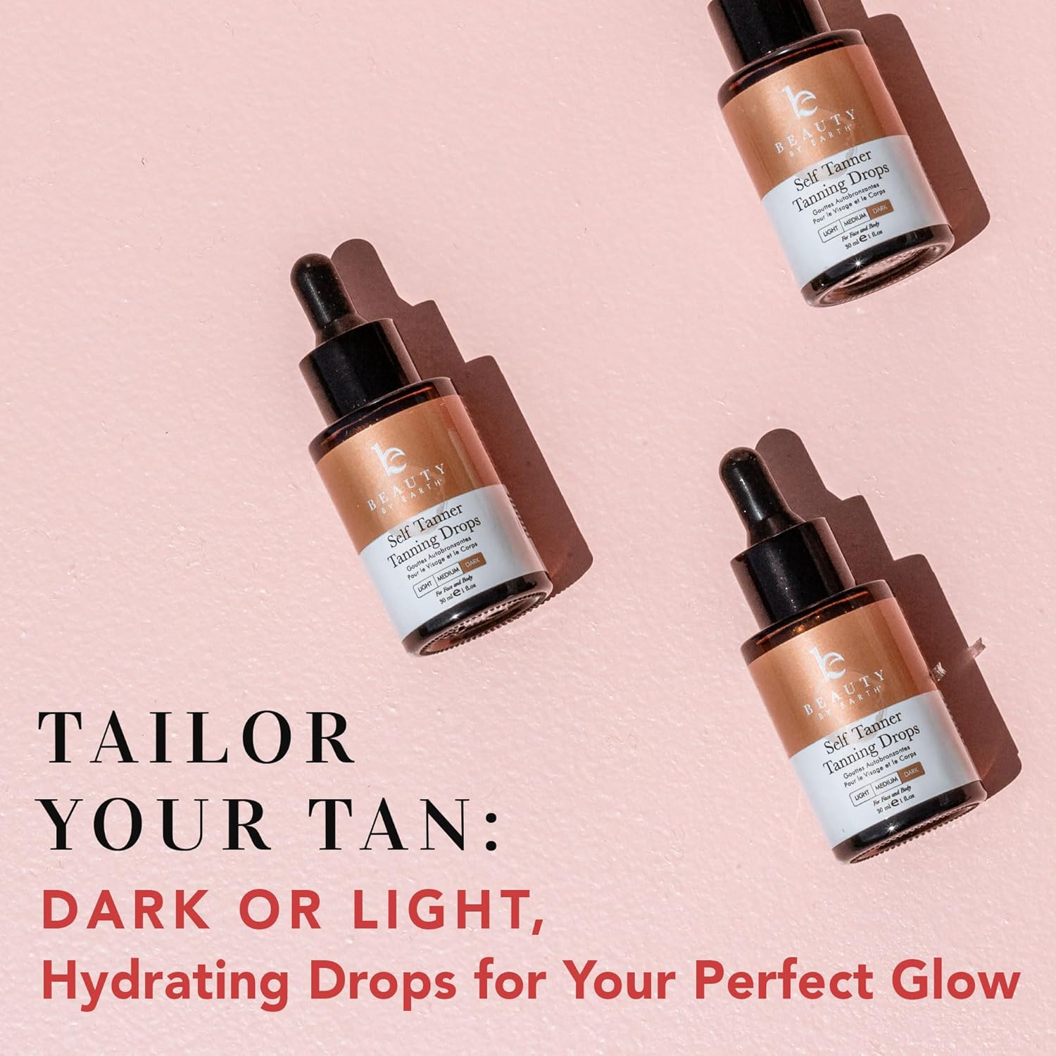 Organic Dark Self Tanning Drops with Kabuki Brush for Face and Body - Image 9
