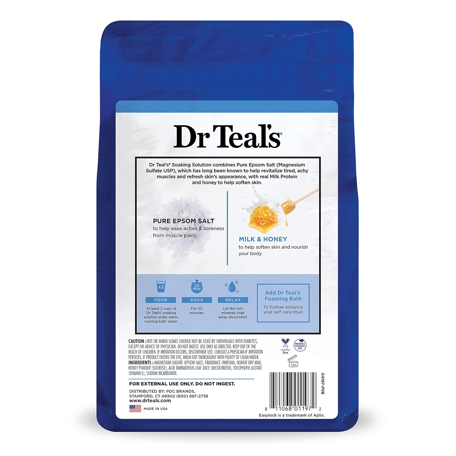 Dr Teal's Epsom Salt Magnesium Soak, Soften & Nourish with Milk and Honey, 3 lbs - Image 9