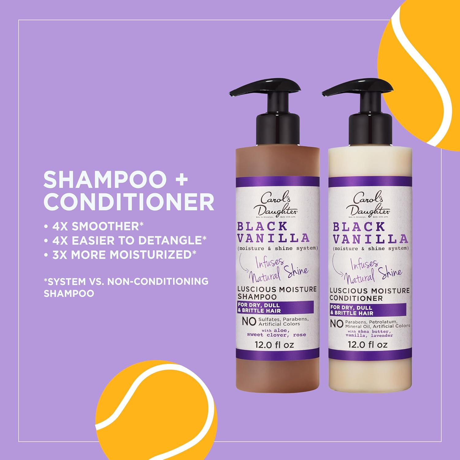 Carol's Daughter Black Vanilla Shampoo and Conditioner Set 1 Kit for Curly Wavy Hair - Image 3