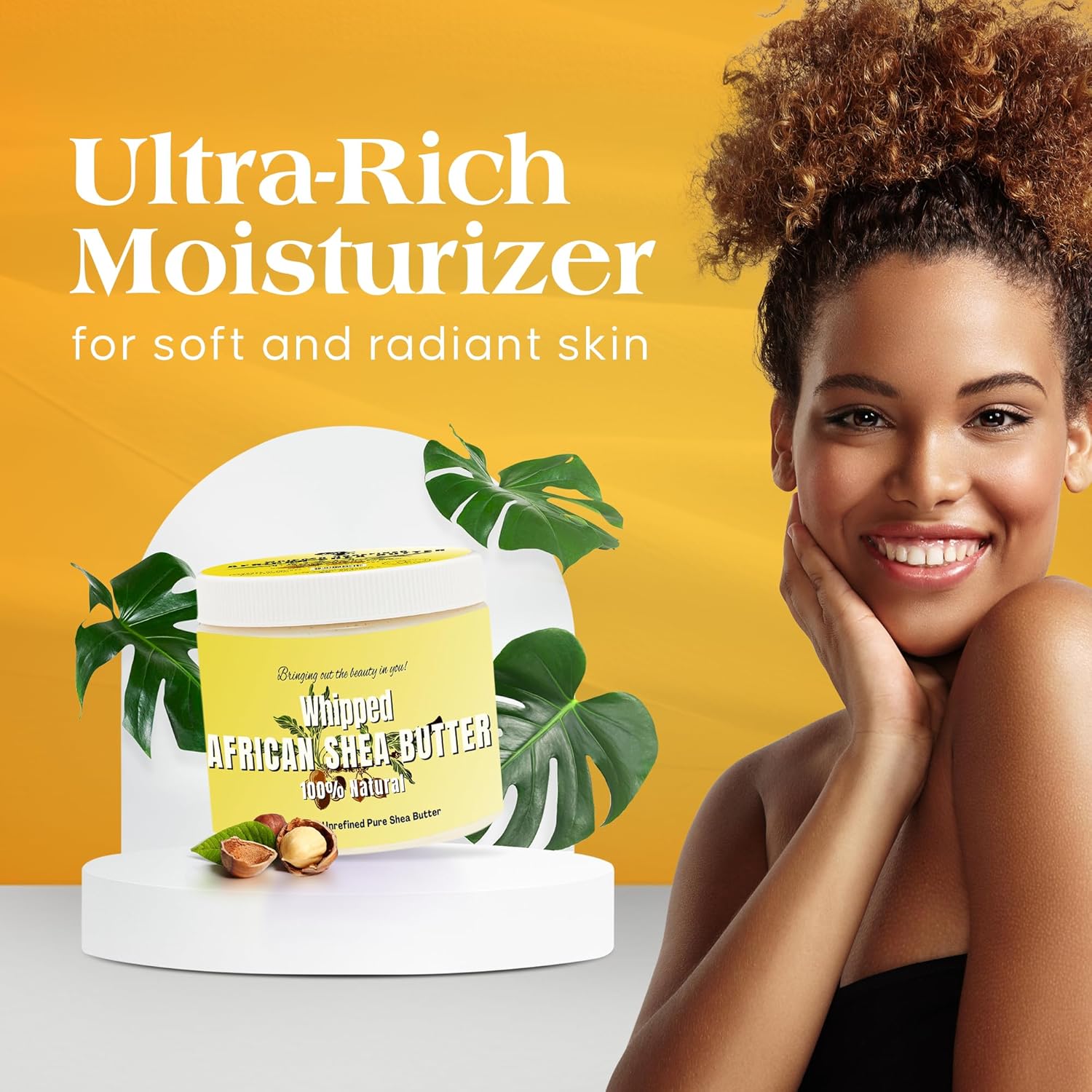 RA Cosmetics 12oz Unscented Pure Shea Butter 100% Natural Moisturizer for Skin and Hair - Image 2