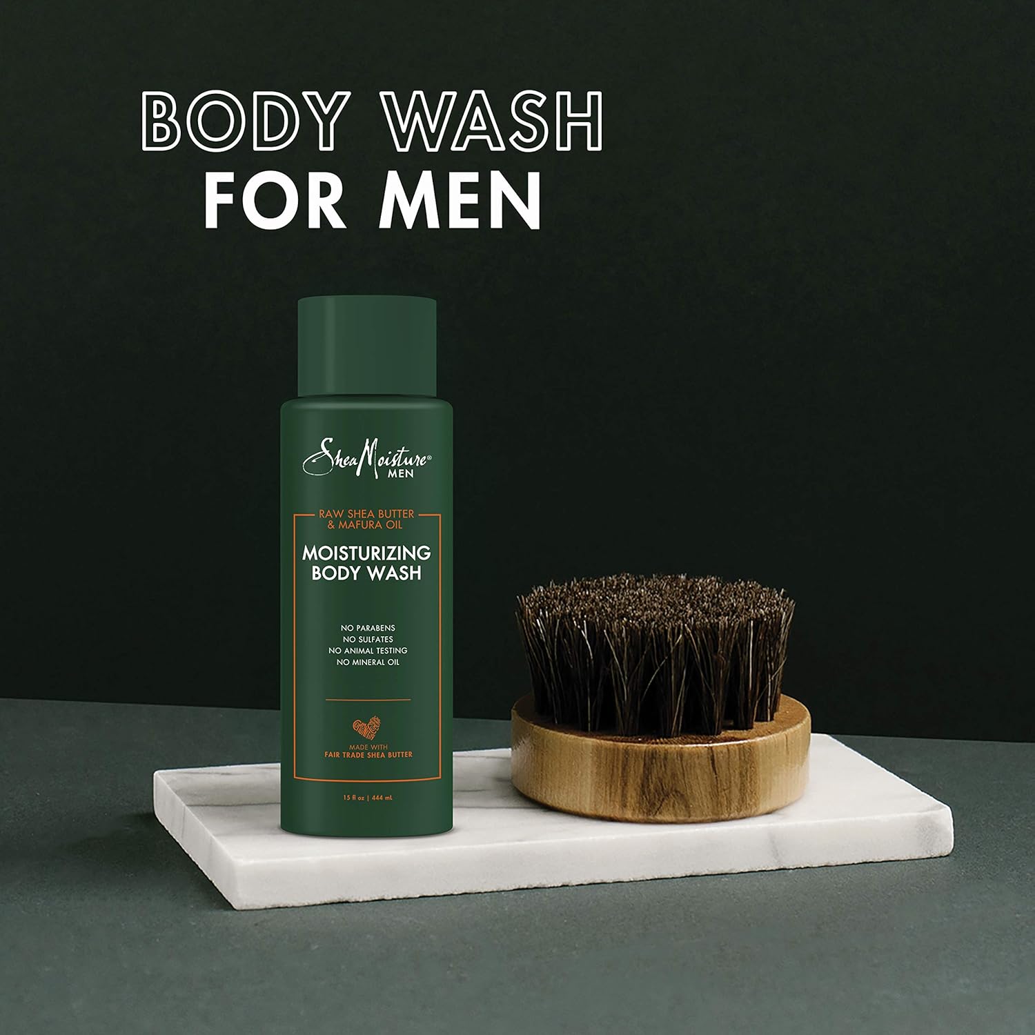 SheaMoisture Men Body Wash Cleanser to Clean and Hydrate Skin Raw Shea Butter and Mafura Oil Moisturizing 15 fl oz - Image 4