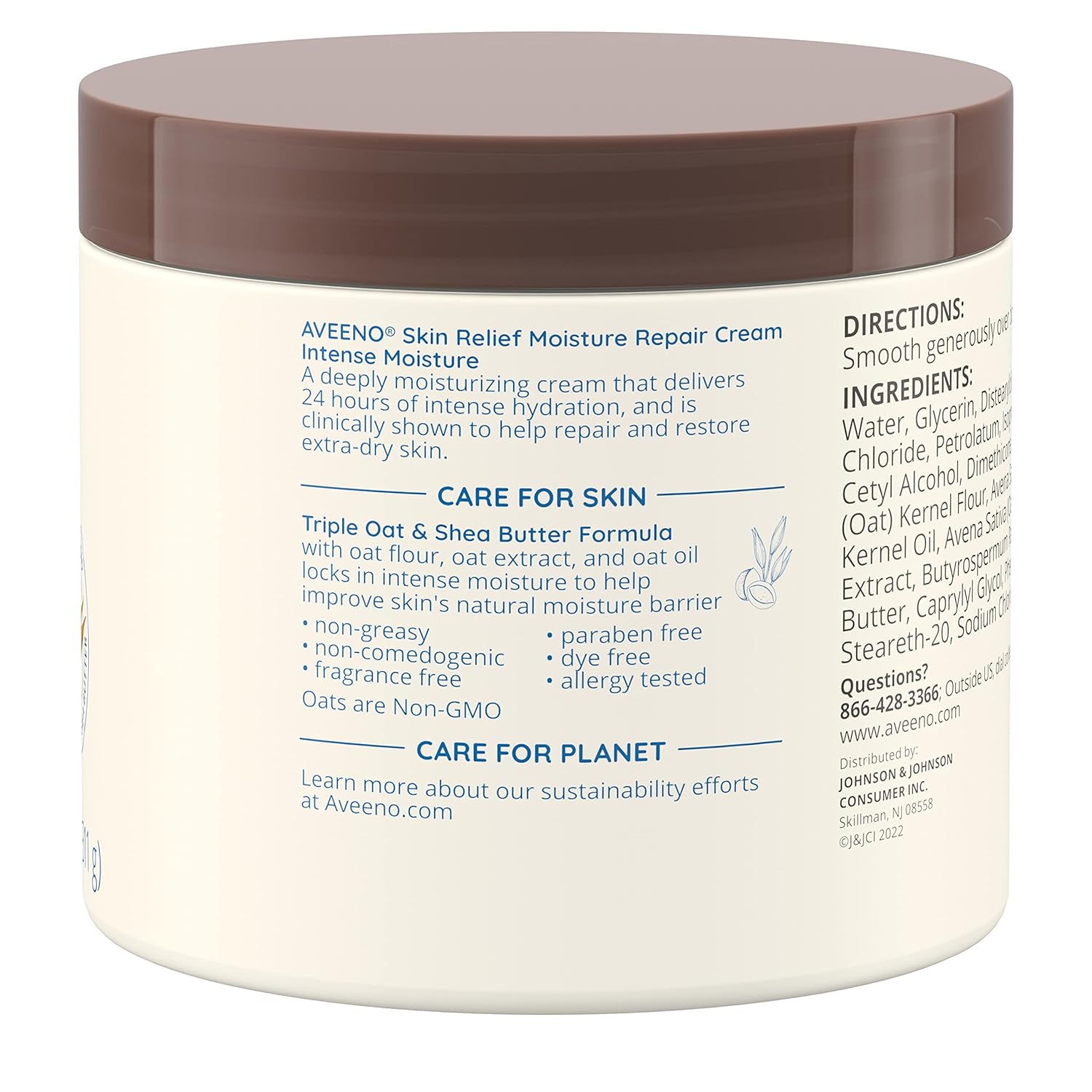 Aveeno Skin Relief Intense Moisture Repair Body Cream with Triple Oat & Shea Butter Formula, Helps Relieve & Restore Extra-Dry Skin with Long-Lasting Moisture, Fragrance-Free, 11 oz - Image 7