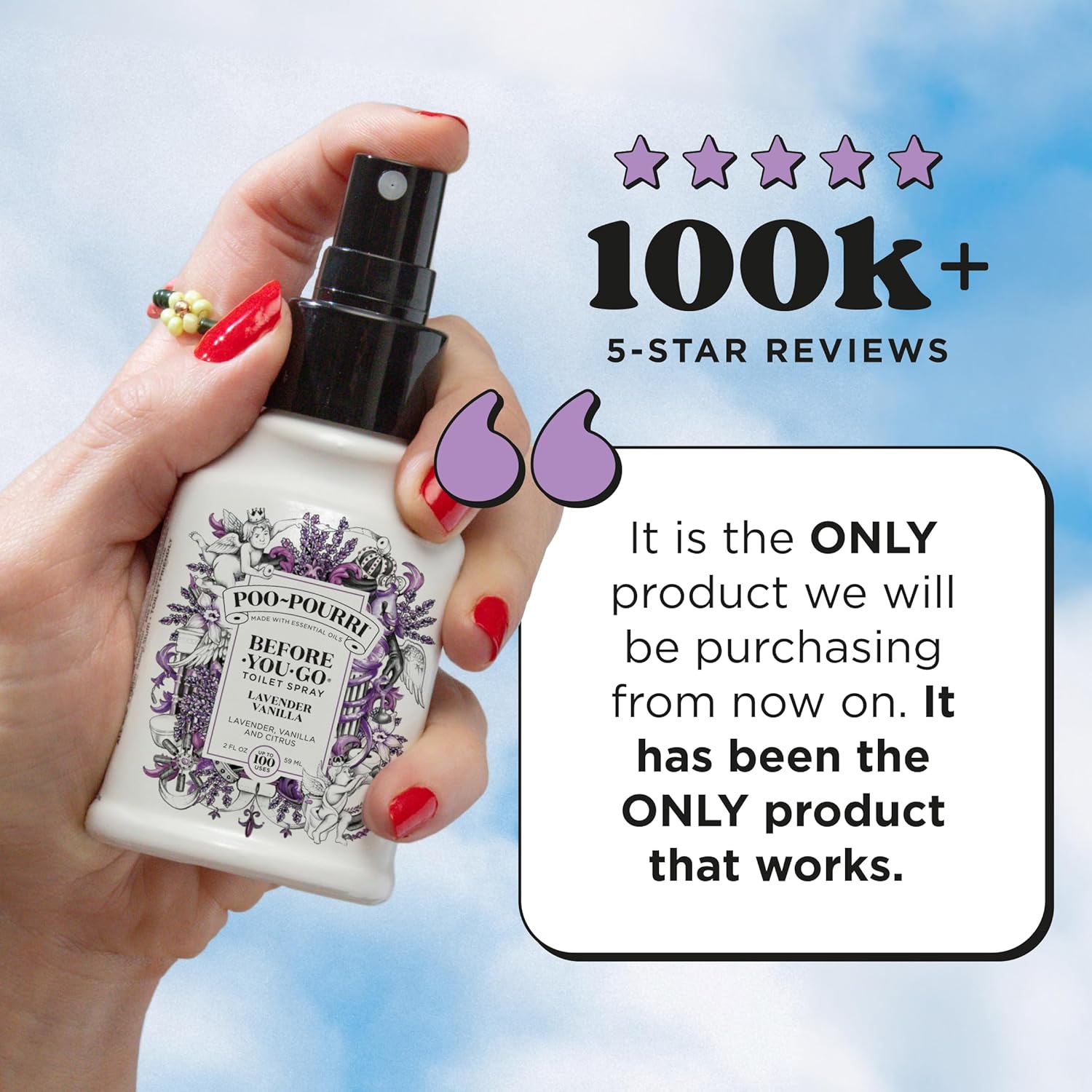 Poo-Pourri Before-You-Go Toilet Spray, Lavender Vanilla, 2 Fl Oz - Lavender, Vanilla and Citrus - Image 3