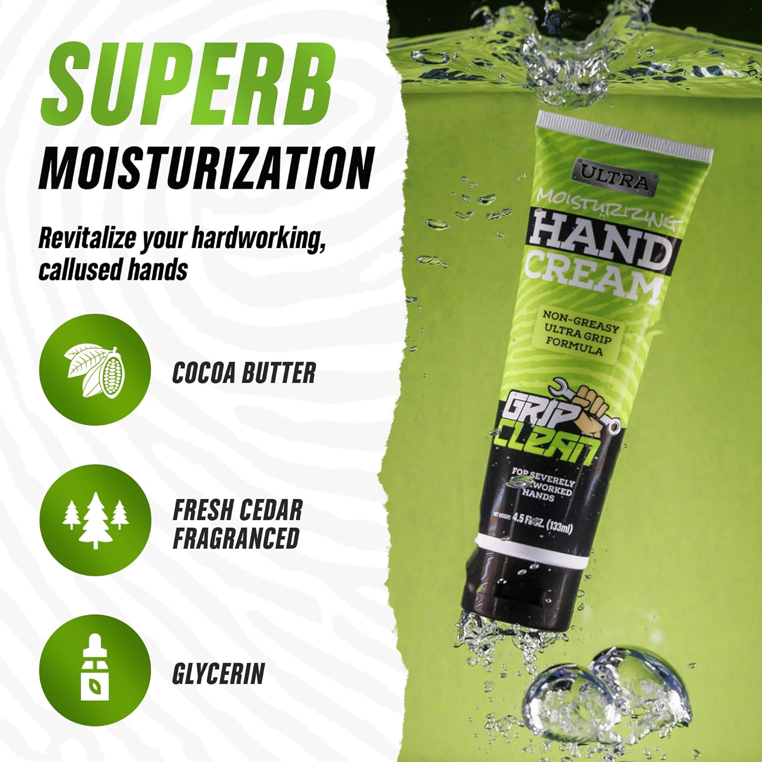 Grip Clean Heavy Duty Hand Cleaner Kit with Soap, Wipes, Cream, and Brush - Image 4