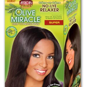 African Pride Olive Miracle Deep Conditioning No-lye Relaxer Kit, Super, 1count