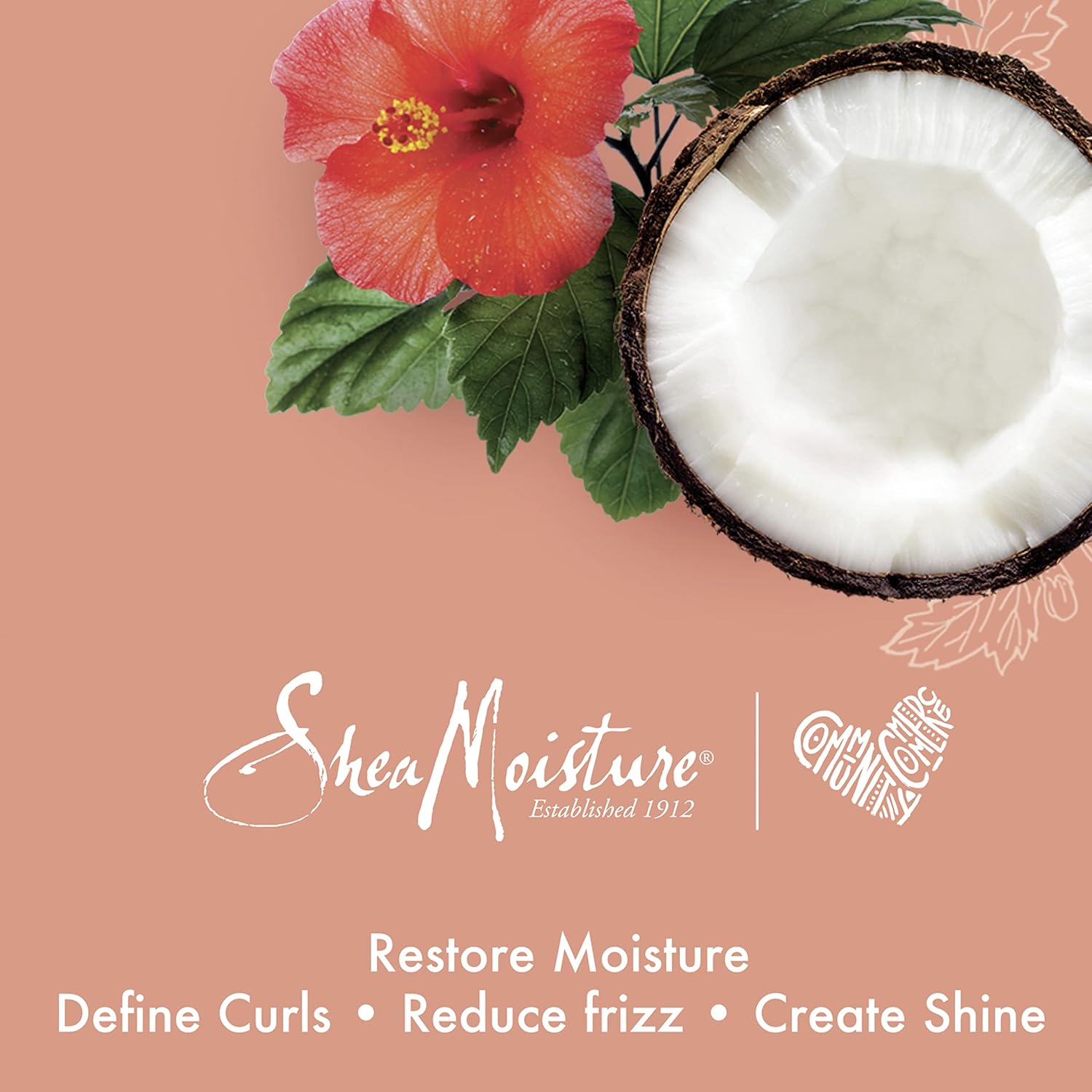 SheaMoisture Coconut Hibiscus Curl Enhancing Smoothie Hair Cream 20 oz Thick Curly Hair - Image 9