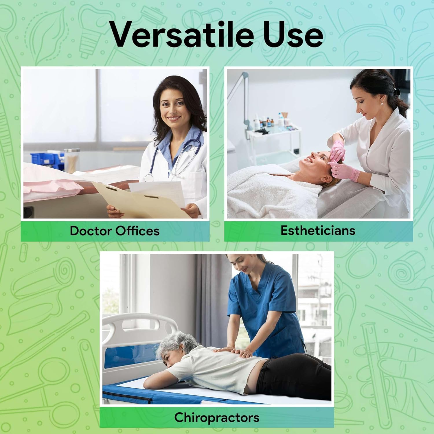 Medical Exam Table Paper 17"x125 Feet - 1 Roll of Disposable White Table Paper Rolls for Doctor's Offices, Chiropractors, and More - Latex Free Bed Sheet - Image 5