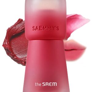 THESAEM Saemmy's Crema Velvet Tint 06 Cherry Topping – Matte Lip Cream Velvet Finish Lip Makeup with Natural Plumping Effect - Long Lasting Smooth Fluffy Lips, 0.1oz.