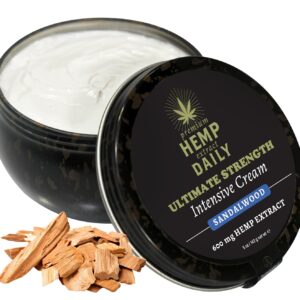 Ultimate Strength Intensive Cream - Muscle, Knees, Joints, Back, and Neck Rub - Organic Ingredients, Topical Lotion with Essential Oils - Sandalwood, Single 5oz - Pack of 1