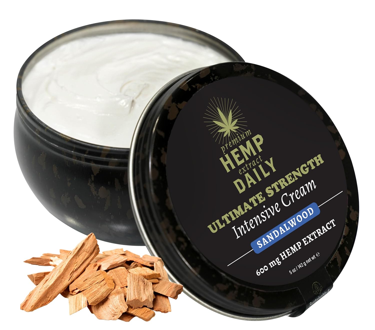 Ultimate Strength Intensive Cream - Muscle, Knees, Joints, Back, and Neck Rub - Organic Ingredients, Topical Lotion with Essential Oils - Sandalwood, Single 5oz - Pack of 1