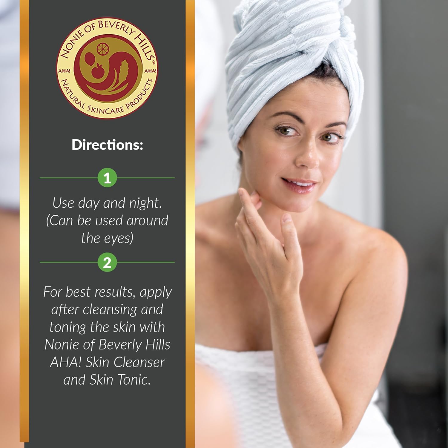 New Condition Moisturizer For Oily/Problem Skin All Natural With Alpha Hydroxy Acids, Tea Tree Oil, Lavender Oil, Organic Apple Cider Vinegar Safe Around The Eyes By Nonie of Beverly Hills 1.75oz - Image 3
