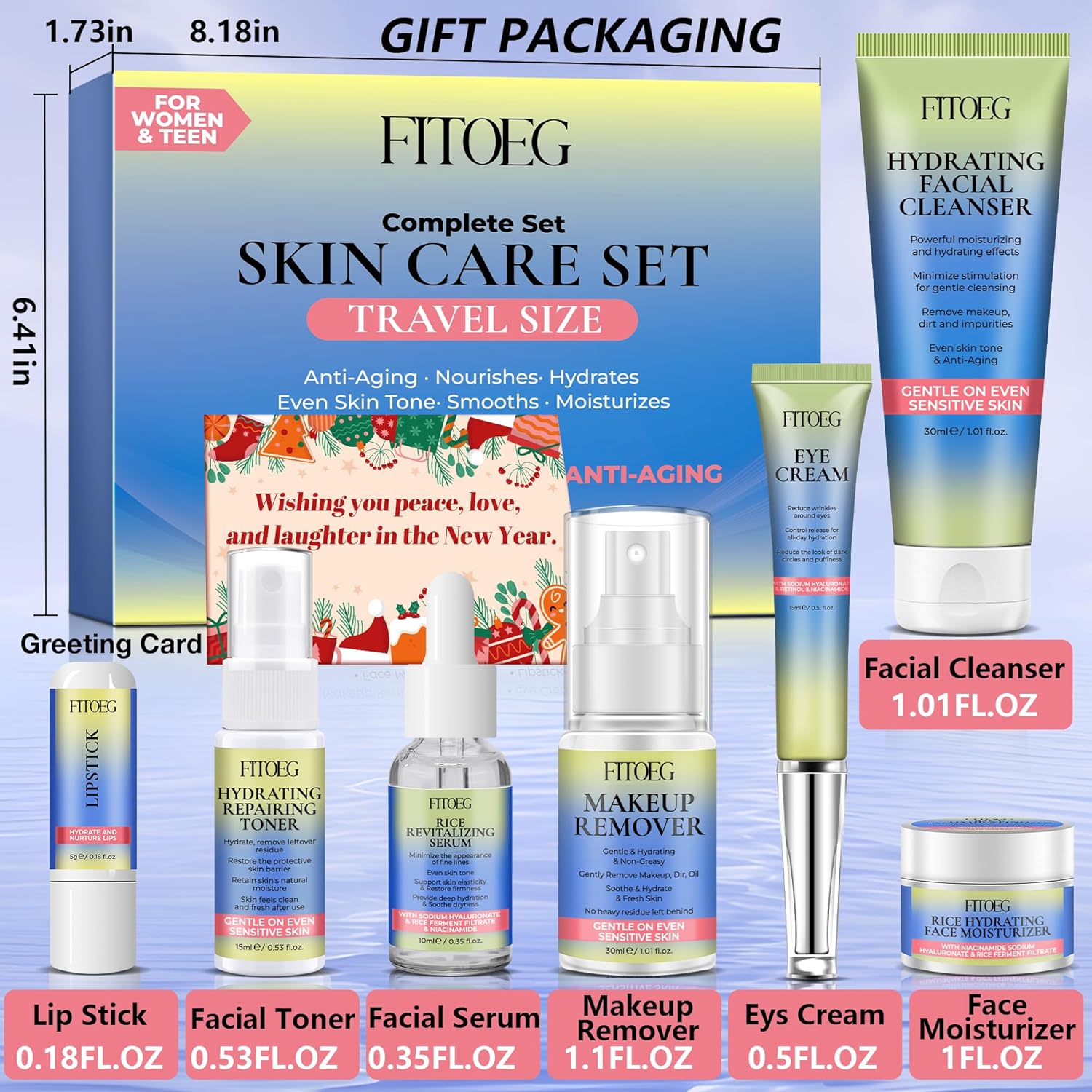 Teen and Women's Hydrating Skincare Set Kit, Travel Size Gentle Care Essentials - Image 7