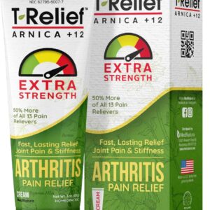 T-Relief Extra Strength Arthritis Cream Arnica +12 Pain Relieving Natural Medicines Help Soothe Soreness Stiffness Aches & Pains in Joints Naturally - 3 oz