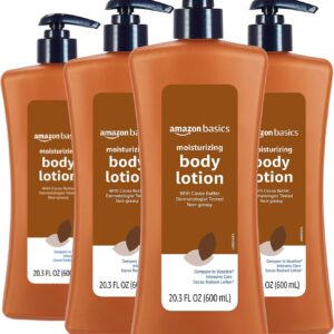 Amazon Basics Cocoa Butter Body Lotion, Lightly Scented, 20.3 Fl Oz, Pack of 4