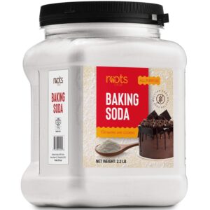 Roots Circle Baking Soda Bulk | 1 x 35.2oz Large Airtight Container | Pure Sodium Bicarbonate for Cooking, Baking, Cleaning, Laundry, Deodorizing, Gardening | Gluten Free, All-Natural Food Grade