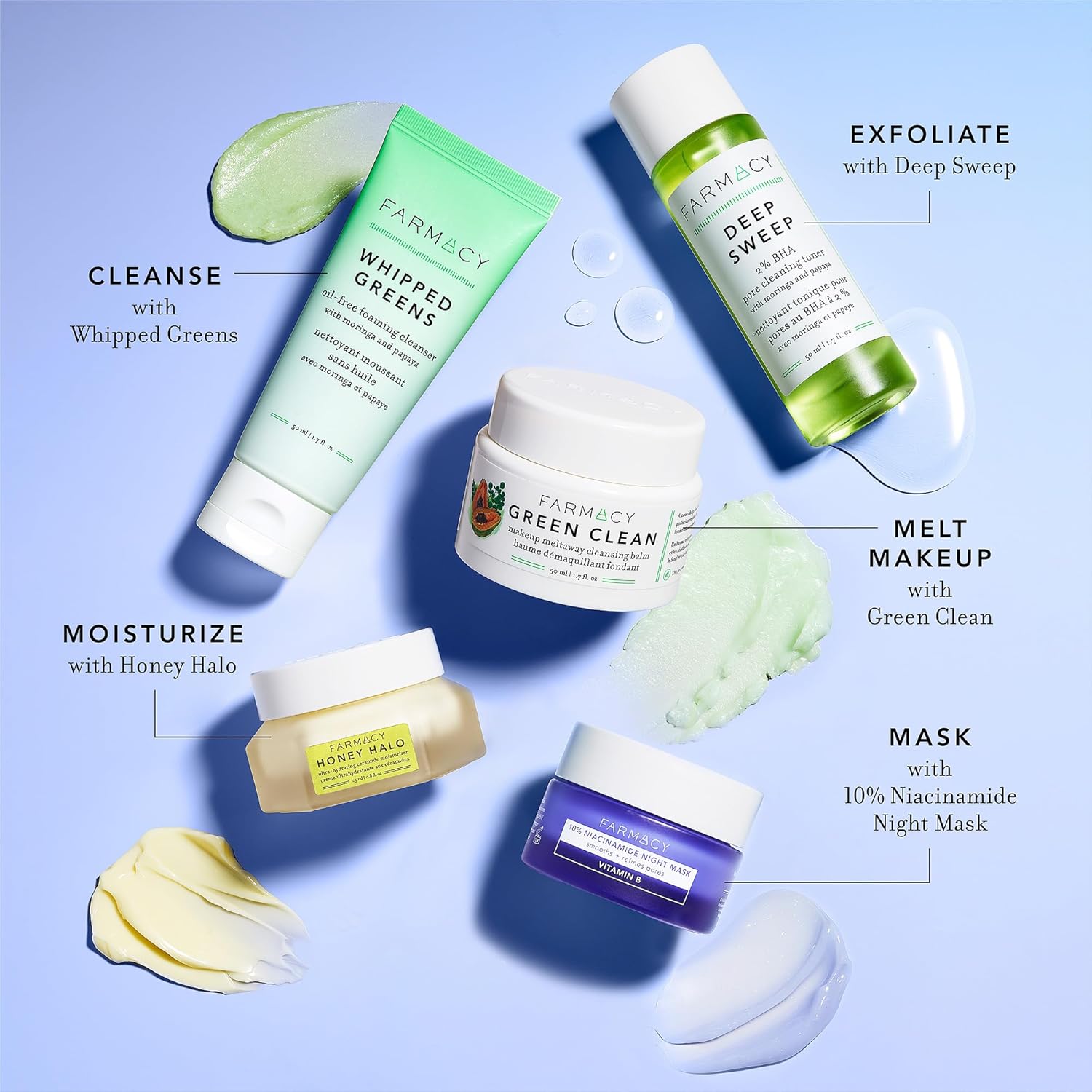Farmacy Foaming Face Wash for Oily Skin - Whipped Greens Oil-Free Gentle Facial Cleanser + Exfoliator - Infused with Green Clay to Remove Impurities, Control Oil + Maintain Skin Hydration (150ml) - Image 9