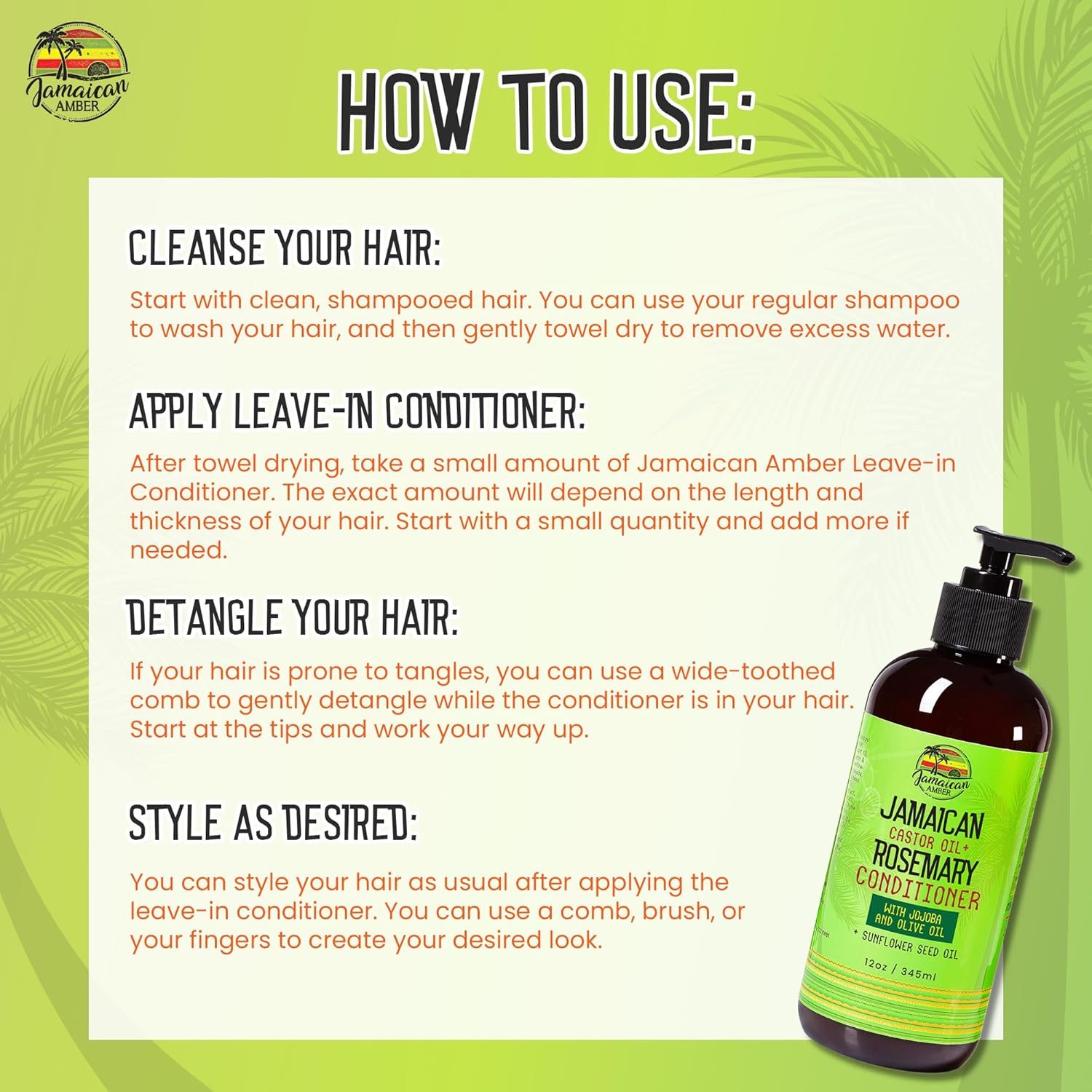 Rosemary Leave In Conditioner 8 fl oz Moisturizing Formula with Castor Oil and Shea Butter - Image 6