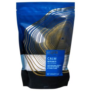 I LOVE Wellness Calm Bath Salts - Moisturizing Bath Soak for Dry Skin - Calming Bath Salts - Sea Salt and Chamomile Formula, Essential Oils - 17.6 oz