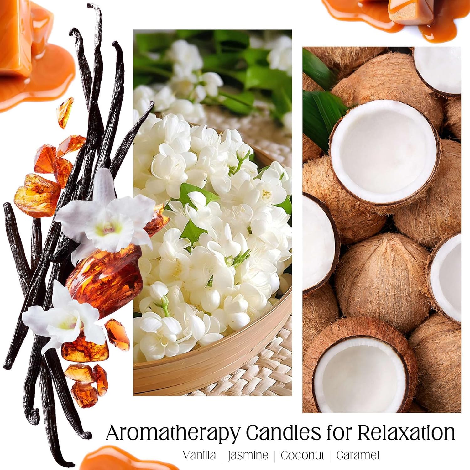 Coconut Vanilla Scented Candle 45 Hour Burn Time for Ultimate Relaxation and Stress Relief - Image 4