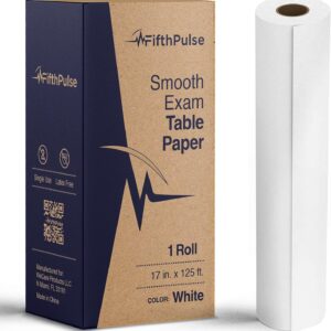 Medical Exam Table Paper 17"x125 Feet - 1 Roll of Disposable White Table Paper Rolls for Doctor's Offices, Chiropractors, and More - Latex Free Bed Sheet