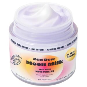 Snail Mucin Moisturizer Gel Cream, 3.52 Oz - Moon Milk Korean Snail Mucin Serum Cream that Replenishes Moisture and Leaves Skin Brighter, Plumper, Soothed and Beautifully Smooth.