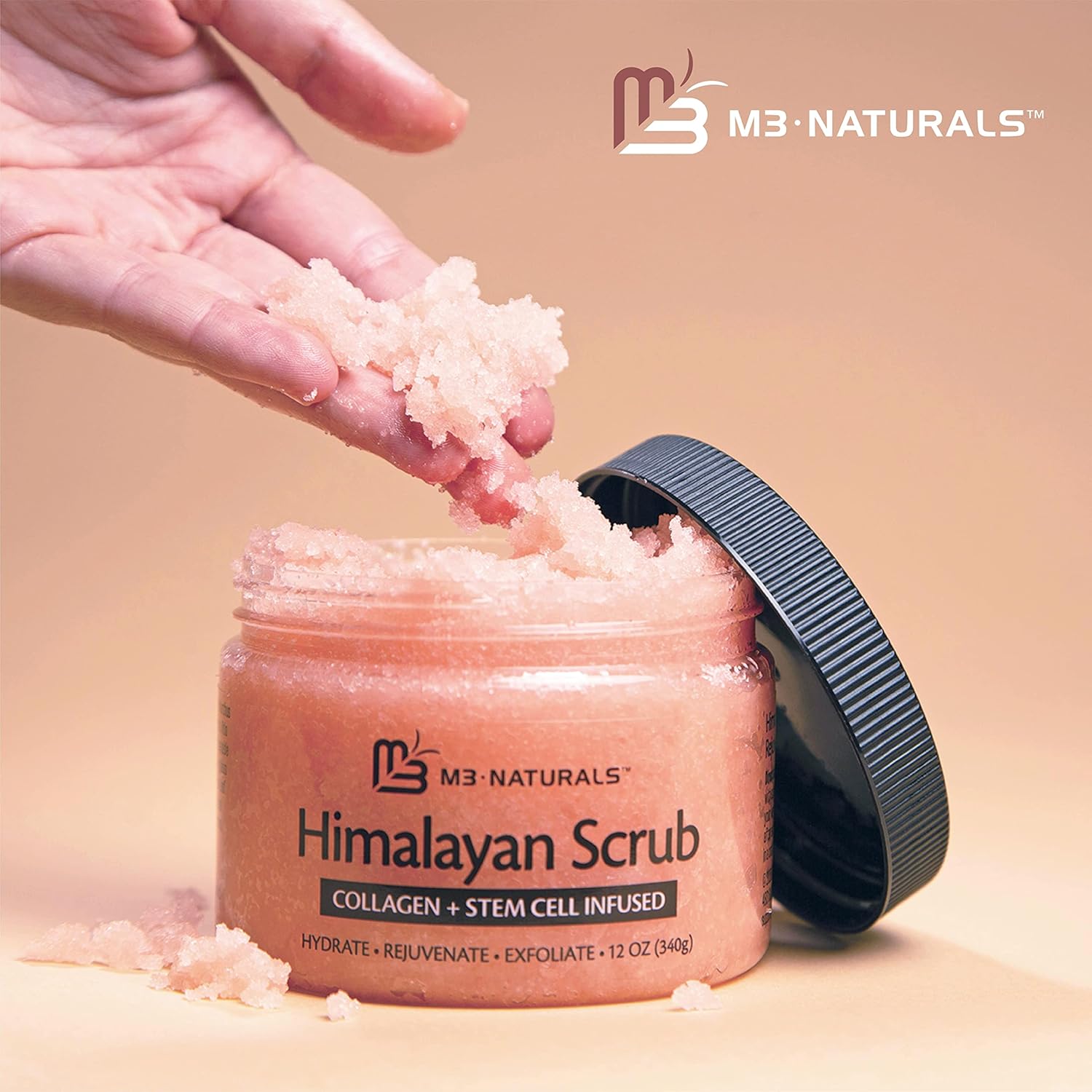 Himalayan Salt Scrub, Face, Foot, and Body Exfoliator with Collagen and Stem Cells, Exfoliating Scrub for Toning, Cellulite, and Skin Care by M3 Naturals - Image 7