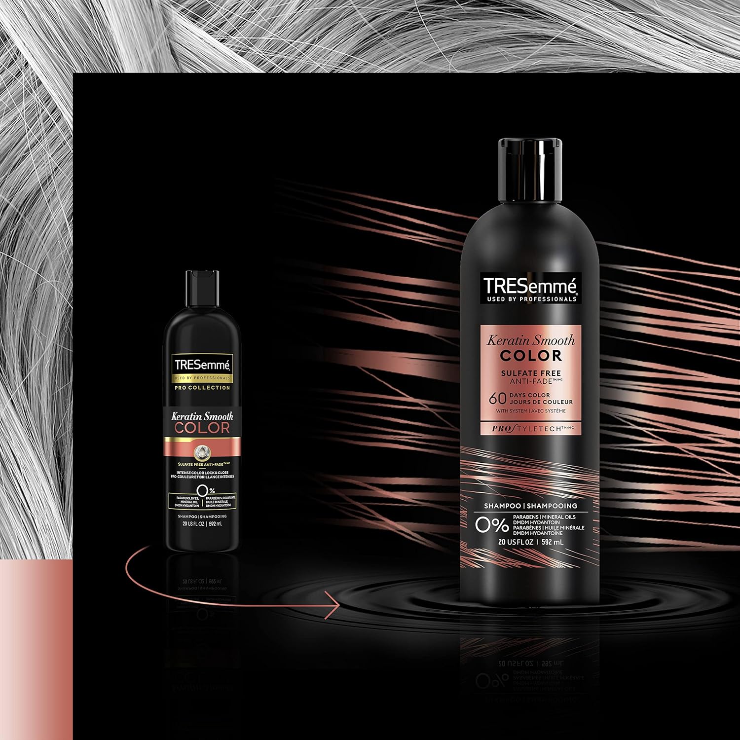 TRESemmé Keratin Smooth Color Sulfate-Free Shampoo for Color-Treated Hair Formulated With Pro Style Technology 20 oz - Image 8
