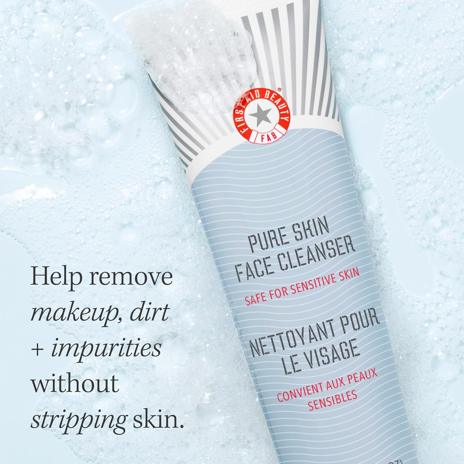 First Aid Beauty - Pure Skin Face Cleanser, Effectively Removes Makeup, Dirt, and Impurities, Gentle Cleanser Leaves Skin Soft & Supple, Safe for Sensitive Skin, Fragrance Free, 2 oz - Image 4