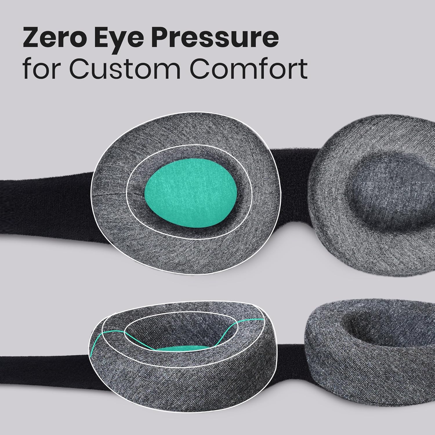 Manta Sleep Mask - 100% Light Blocking, Adjustable Sleeping Mask with Detachable Eye Cups, Ultra Comfortable for Women & Men, Zero Pressure on Lashes, Perfect for Travel/Shift Work - Image 3