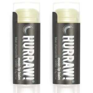 Hurraw! Moon Night Treatment (Blue Chamomile, Vanilla) Lip Balm, 2 Pack: Organic, Certified Vegan, Cruelty and Gluten Free. Non-GMO, 100% Natural Ingredients. Bee, Shea, Soy and Palm Free. Made in USA