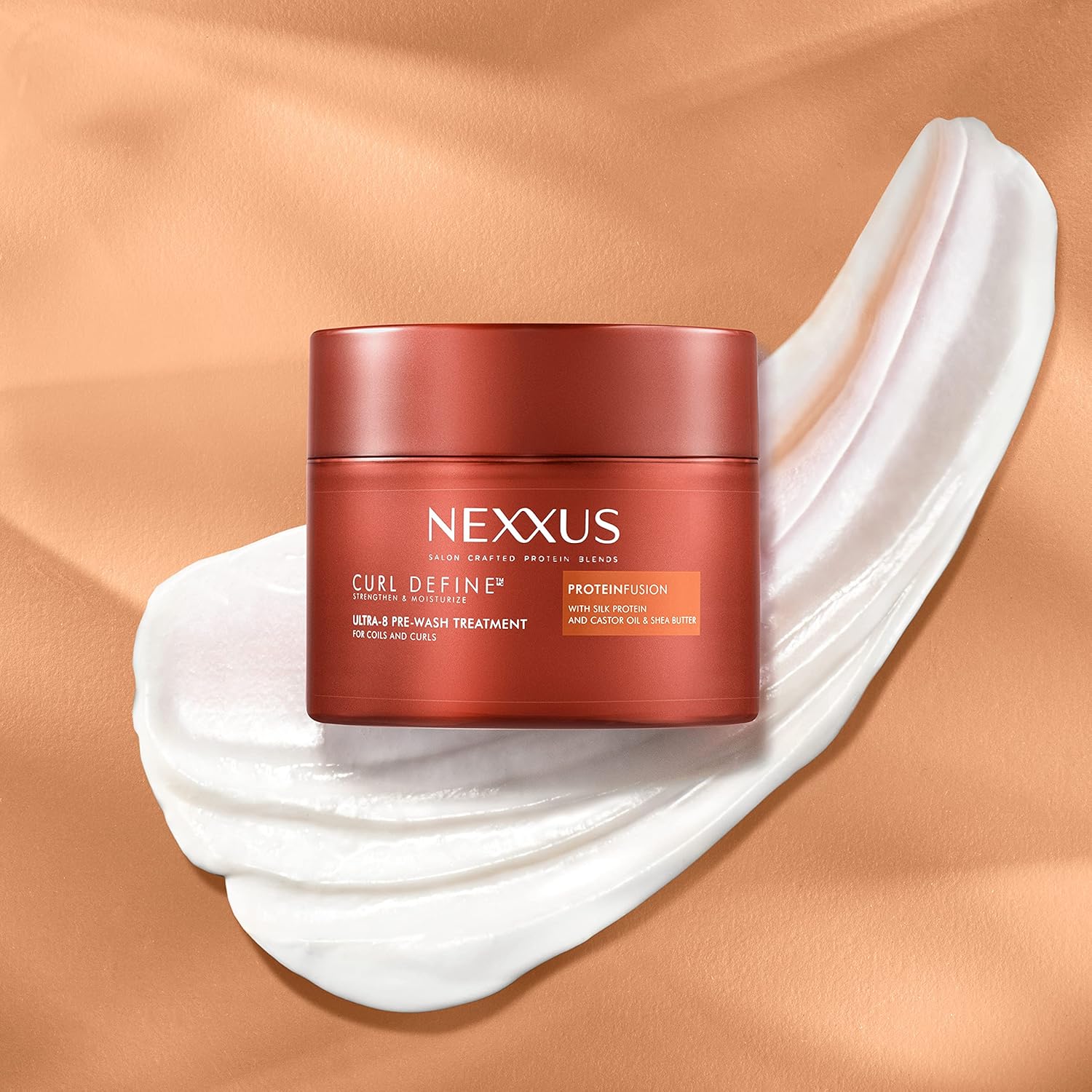 Nexxus Curl Define Pre-wash Hair Treatment for Curly & Coily Hair Hair Mask Deep Conditioner with Castor Oil 8 oz - Image 3